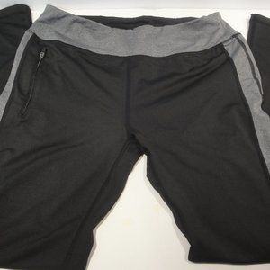 Central Park Leggings Athletic Wear Black and Gray with one zipper Pocke…